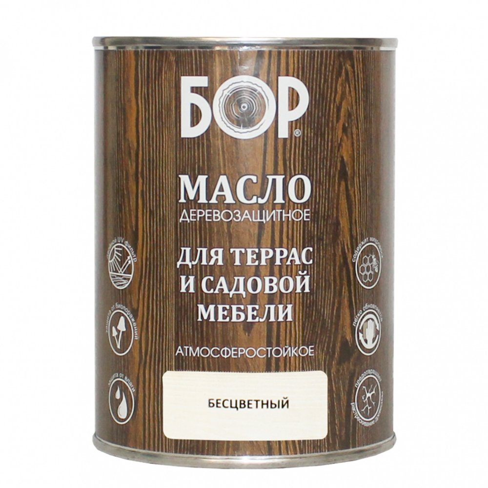 Масло деревозащитное для террас и садовой мебели БОР